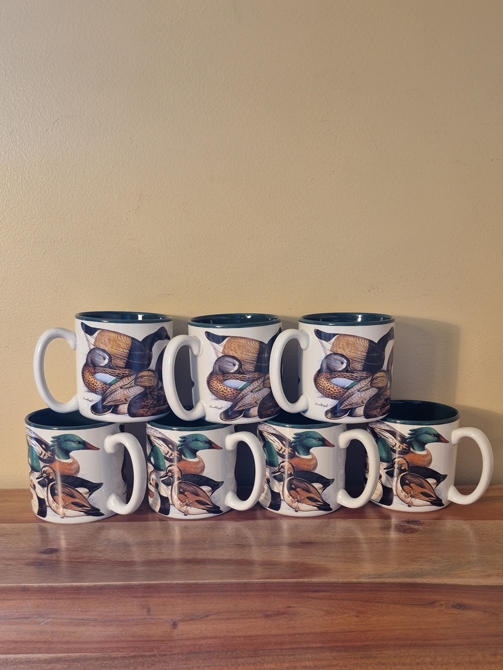 Vintage 1994 Set of 7 Potpourri Designs Duck Decoy Mugs